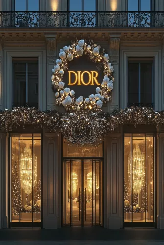 Uniek en handgemaakt  Dior X-Mas Store 120x80cm