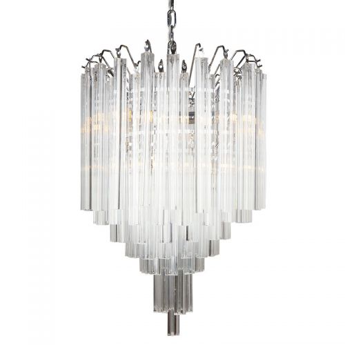 Uniek en handgemaakt  Plafondlamp 55x55x58cm Helder Glas zilver