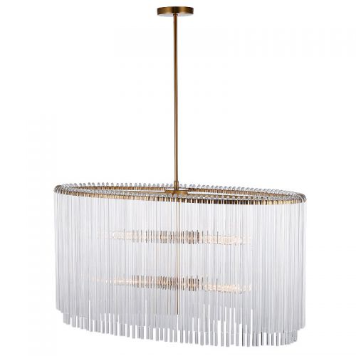 Uniek en handgemaakt  Plafondlamp 55x60x45cm Helder Glas goud