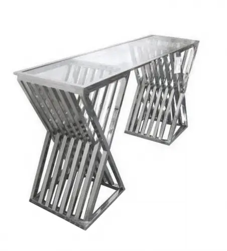 Uniek en handgemaakt  Console tafel Springfield 150x42x75cm met helder glas