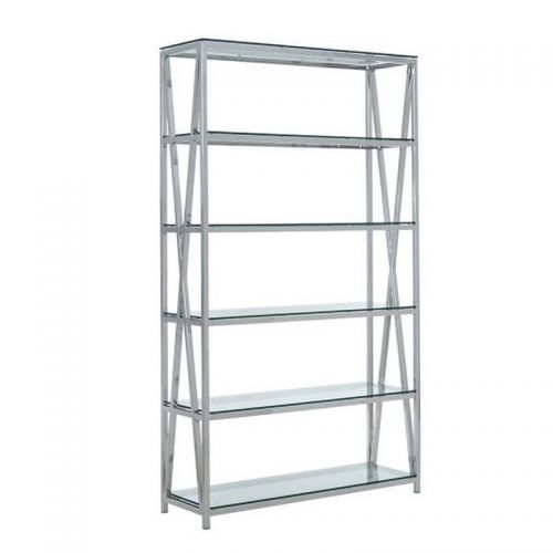 Uniek en handgemaakt  Rek 124x40x167cm Met Zwart Glas