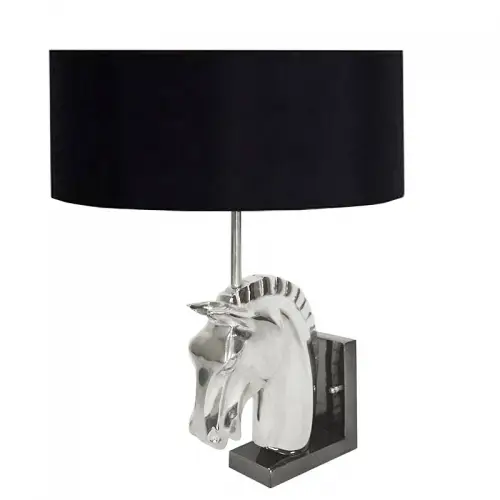 Uniek en handgemaakt  Wandlamp Paard 18x8x40cm Incl. zwarte kap