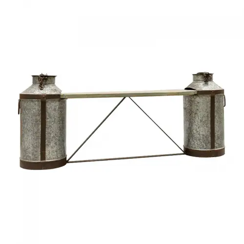 Uniek en handgemaakt  Melkbusbank Scott 170x36x68cm