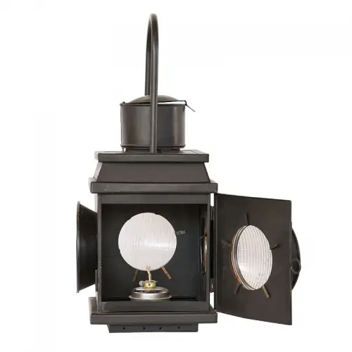 Uniek en handgemaakt  IJzeren lamp 26x32x67cm 4 zijden glas