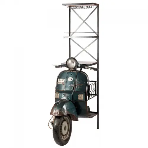 Uniek en handgemaakt  Wijnrek 70x105x185cm Scooter vintage retro