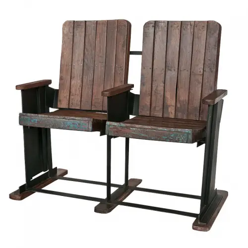 Uniek en handgemaakt  Stoel Rowen 105x90x40cm Vintage Cinema (Set Van 2)