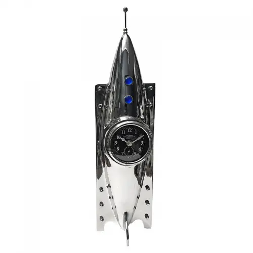 Uniek en handgemaakt  Tafelklok 12x13x48cm Raket