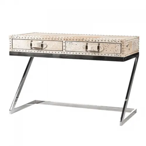 Uniek en handgemaakt  Writing Desk Titan 110x50x75cm (Silver Foil)