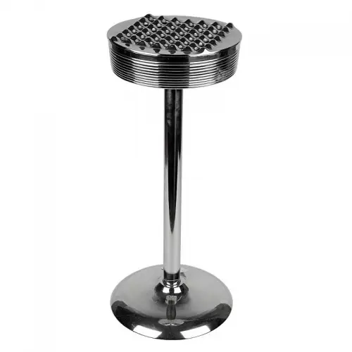 Uniek en handgemaakt  Asbak op voet Kelsey 27x27x62cm zilver