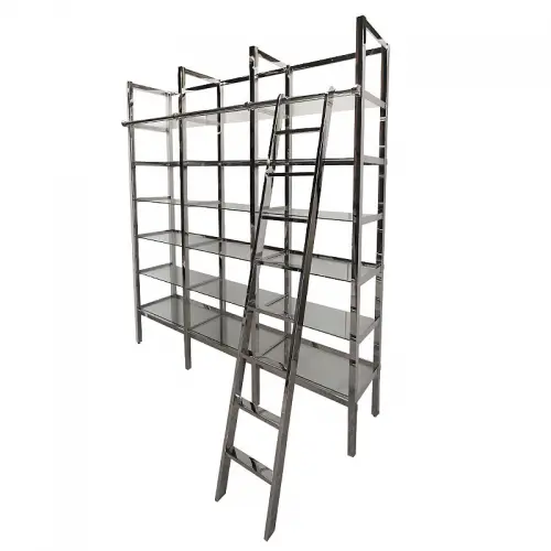 Uniek en handgemaakt  Kast Highland 223x45x245cm Silver / Helder Glas