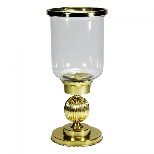 Uniek en handgemaakt  Huricane Elora 17x17x38cm goud glas