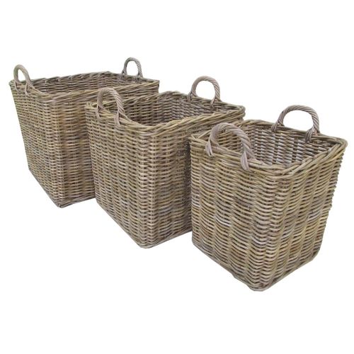 Uniek en handgemaakt  Mand 59x59x59cm Nambo (set van 3)
