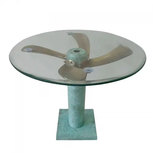 Uniek en handgemaakt  Tafel Santos turkoois 61x61x54cm Propeller