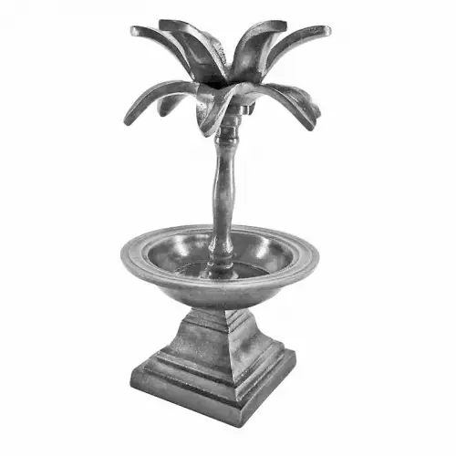 Uniek en handgemaakt  1-Tier Stand 15x15x27cm Bord 15cm ruw zilver palm