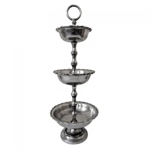 Uniek en handgemaakt  Schaal 38x38x102cm Rond 3-etage