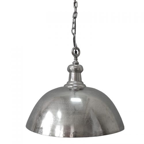 Uniek en handgemaakt  Hanglamp 50x50x42cm zilver rond vintage