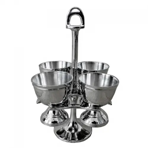 Uniek en handgemaakt  Egg Holder 9x9x19cm With Horse Paddle Handle (4 Cups)