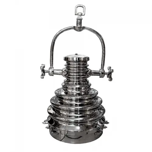 Uniek en handgemaakt  Plafondlamp 46x36x82cm studio look zilver