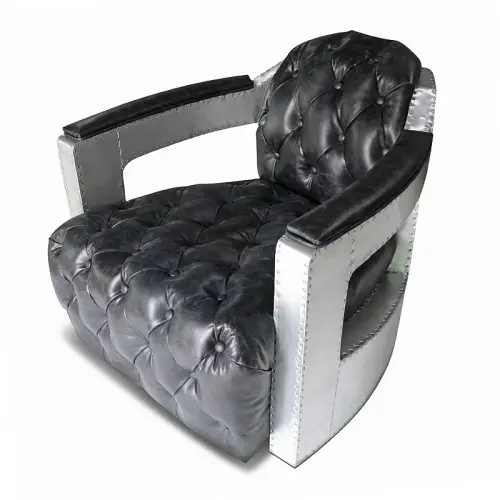 Uniek en handgemaakt  Dalton vliegtuigstijl fauteuil lederen aviator