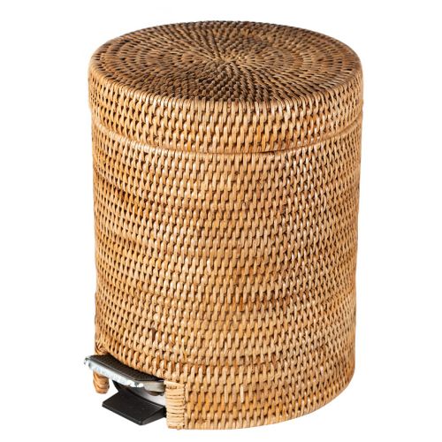 Uniek en handgemaakt  Pedaalemmer Jada 23x23x30cm Naturel