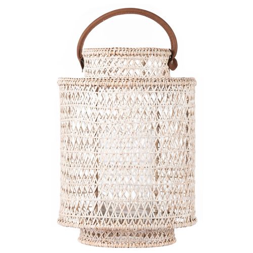 Uniek en handgemaakt  Lantern Allison 31x31x43cm M Whitewash