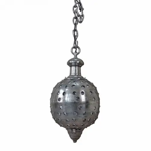 Uniek en handgemaakt  Plafondlamp 35x35x65cm Met Kristal zilver vintage