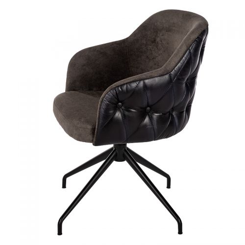 Uniek en handgemaakt  Alonzo arm eetkamerstoel met draaisysteem