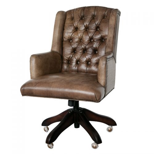 Uniek en handgemaakt  Birmingham bureaustoel klassieke look chesterfield stiksel