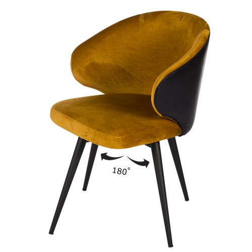 Uniek en handgemaakt  Ronin Arm eetkamerstoel met draaifunctie