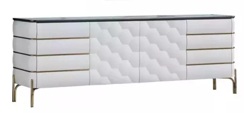 Uniek en handgemaakt  Nirvana Dressoir zonder spiegel wit en goud