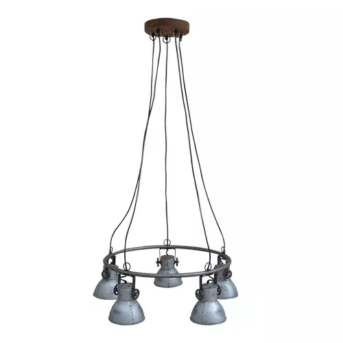 Uniek en handgemaakt  Vintage hanglamp met metalen kappen