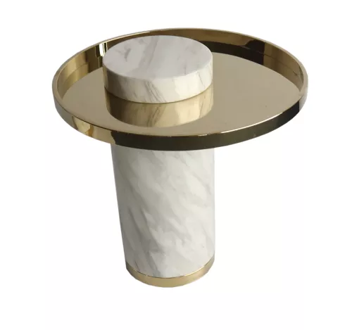 Uniek en handgemaakt  RVS Salontafel Oman 50x50x52,5cm