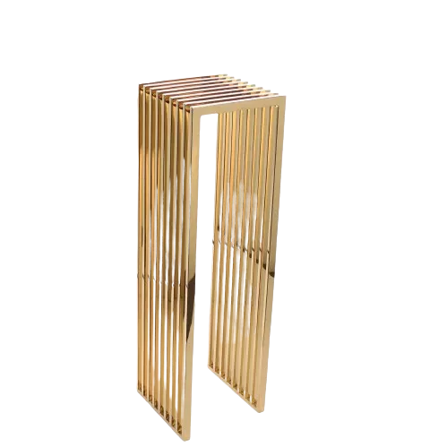 Uniek en handgemaakt  Zuil consoletafel Morley 35x35x120cm goud