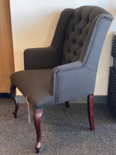 Uniek en handgemaakt  OP=OP Birmingham Arm eetkamerstoel - luca Onyx 169 - Koloniale poten